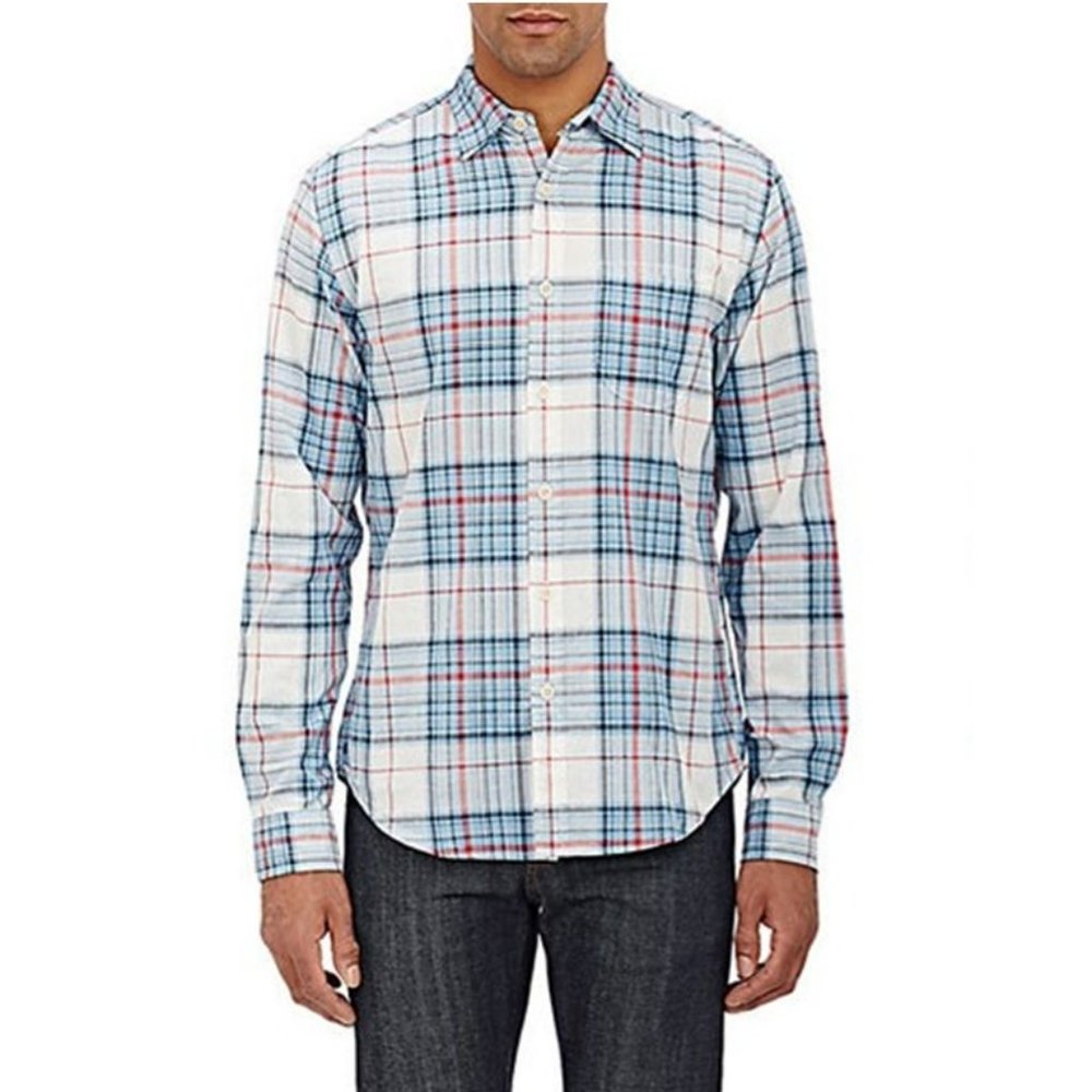Alex Mill Cotton Plaid Button Down Shirt Size XL